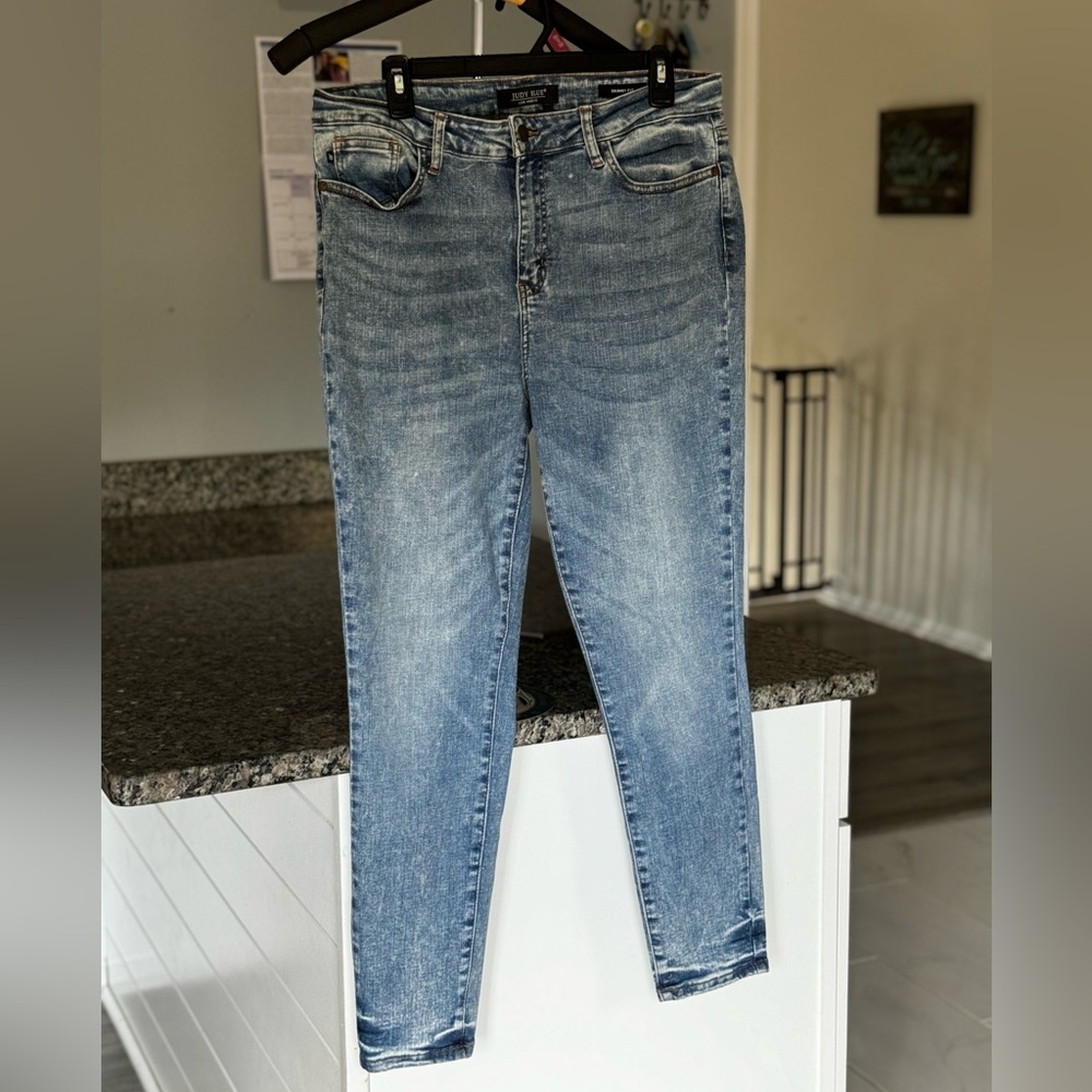 Judy Blue END GAME Hi-Rise Tummy Control Skinny No Distressing Denim Jeans